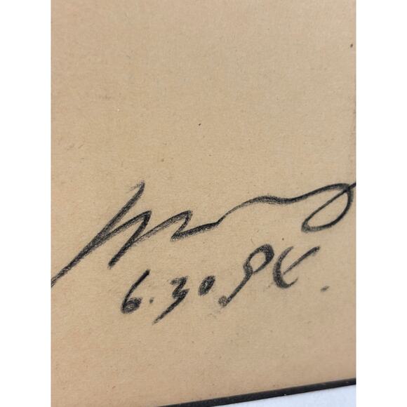 Vintage Pencil Drawing of Boy - Wall Art Portrait 1990s OOAK - Picture 5 of 11